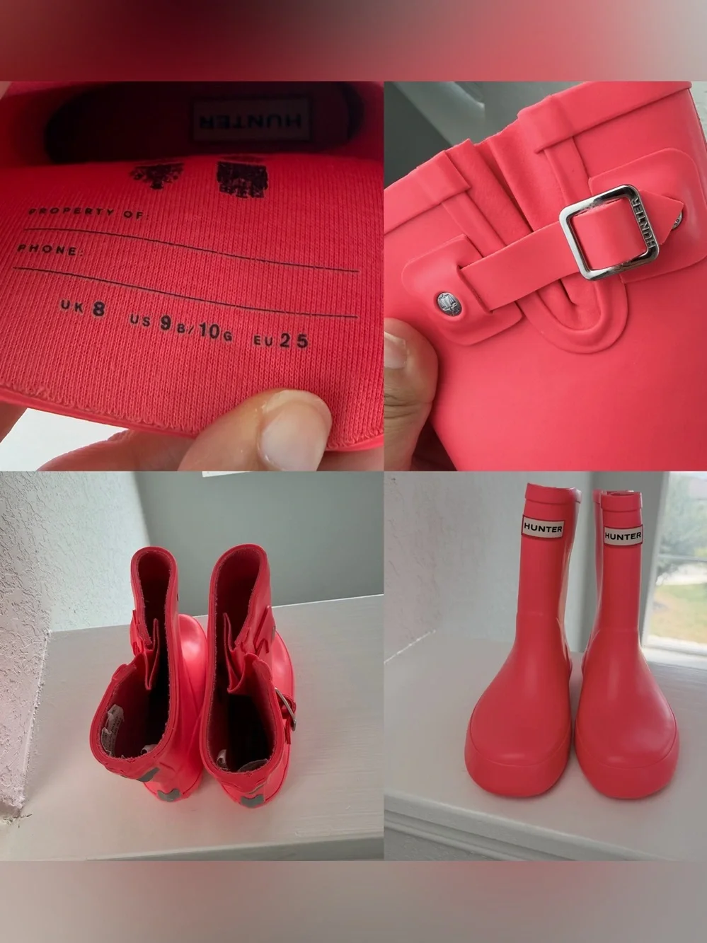 •HUNTER• toddler rain boots bright pink size 10